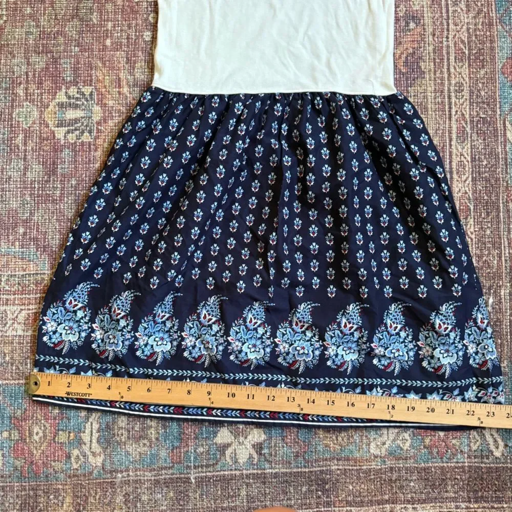 Gap Girls XL 14/16 Sleeveless White and Navy Paisley Patterned Dress